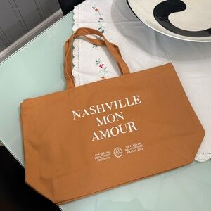 Sezane Large Canvas Tote bag Nashville Mon Amour Orange
